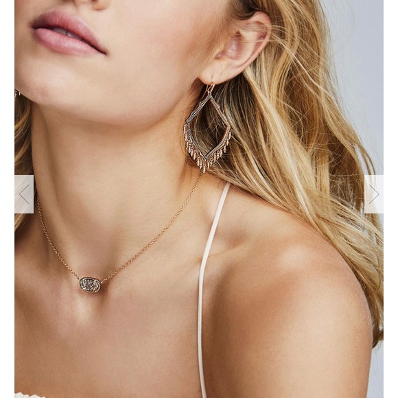 Kendra Scott Lacy Earrings in Rose Gold NWOT - Picture 4 of 4